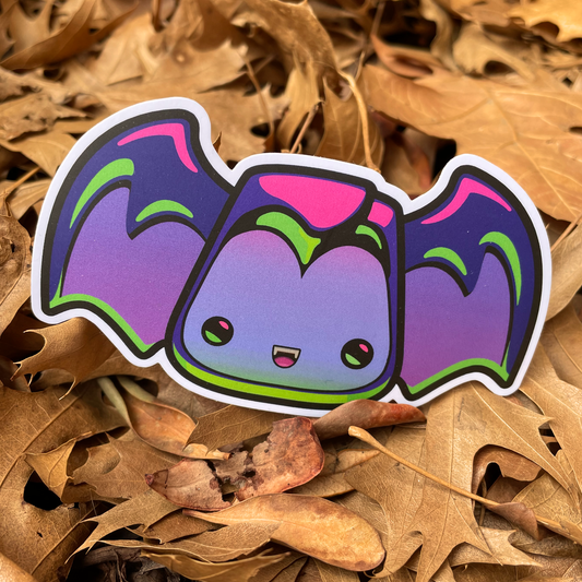 “Bartholomew Bat” friendly vinyl Halloween sticker