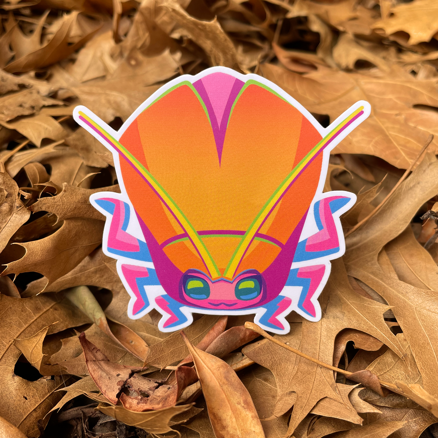 Cute and Sneaky Cockroach Critter for vinyl Halloween Sticker