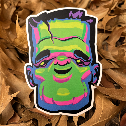 Frankenstein’s Halloween Monster vinyl laptop sticker