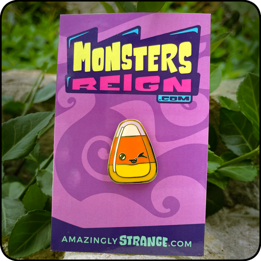 Winking Halloween Candy Corn - hard enamel pin