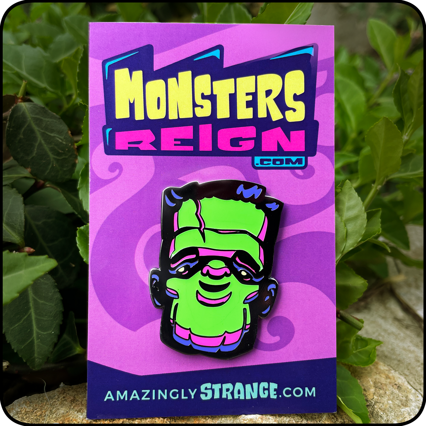 Franky the Friendly Frankenstein’s Monster Glow-in-the-Dark Halloween Pin